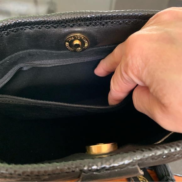 Vintage Carlos Fioro Italian Nubuck Black Leather Envelope Purse - Picture 11 of 16